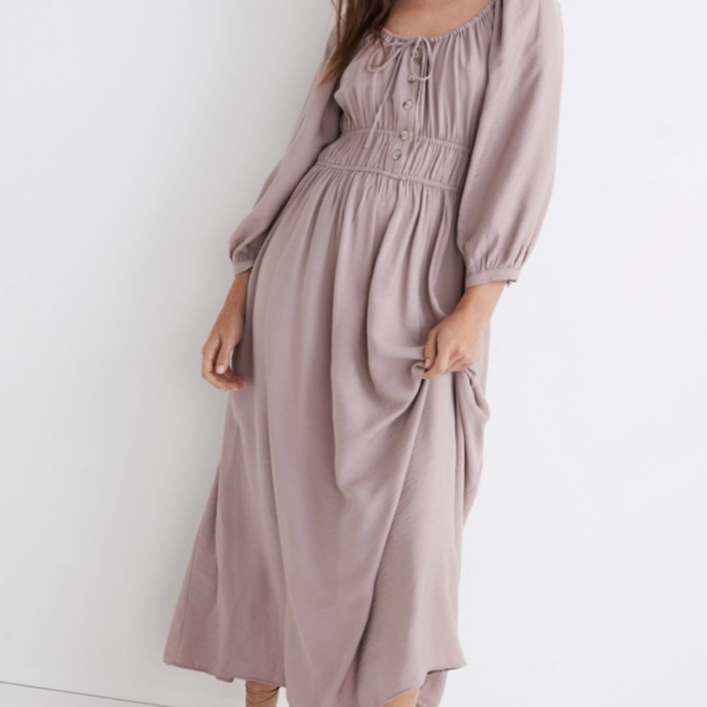 Madewell Twill Sophia Dress Pale Thistle M